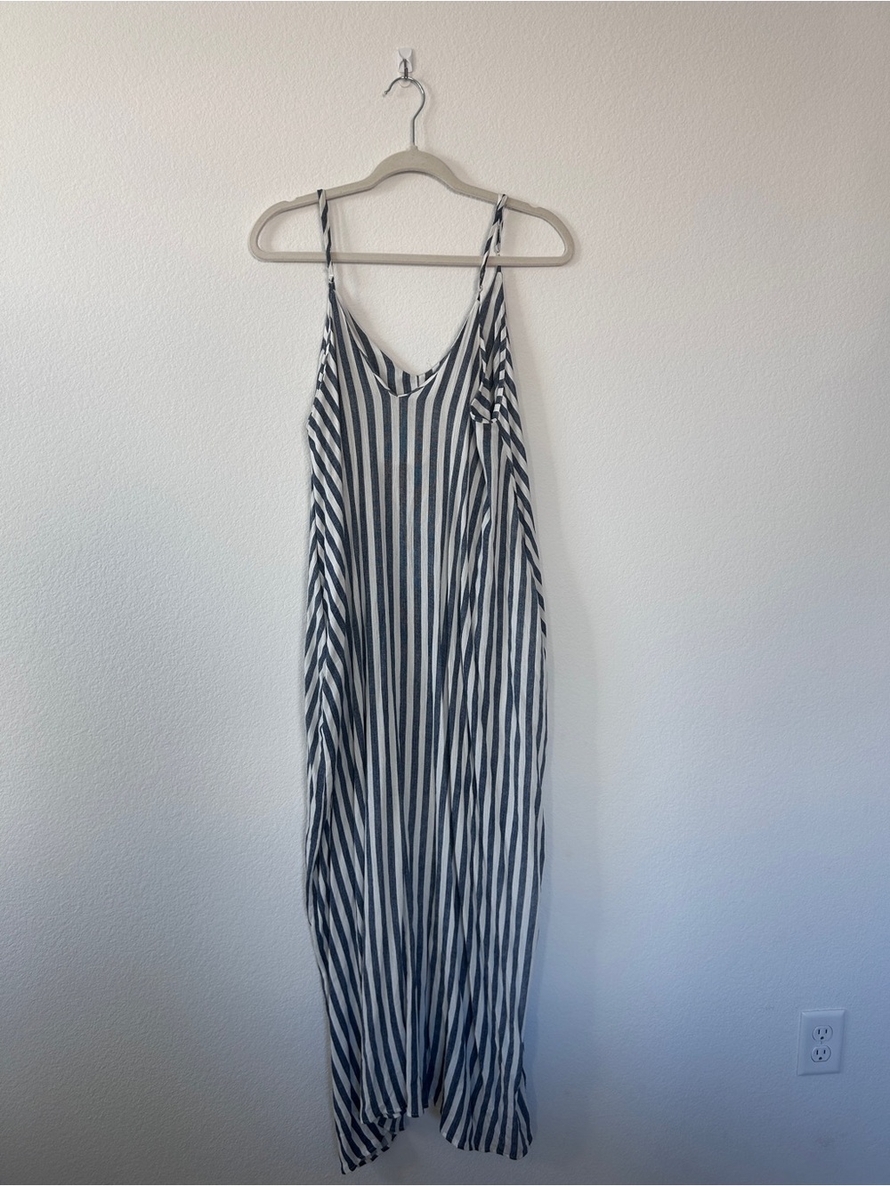 Love In Navy and White Striped Sleeveless Maxi